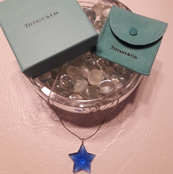 Tiffany & Co. Blue Star Crystal Pendant with Chain